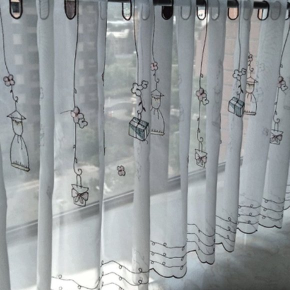 Fabric Short Window Curtains - Picture 1 of 4